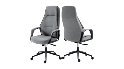 Bürostuhl Duo collection aus Stoff in Dunkelgrau Chefsessel Arjen dunkelgrauer Filzstoff 138 & schwarzes Drehkreuz