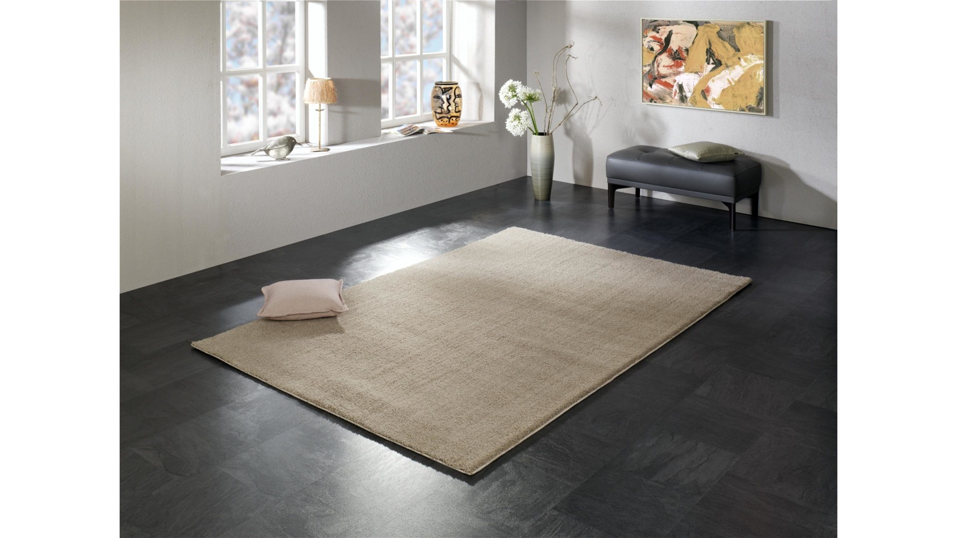 Hochflorteppich Oci aus Kunstfaser in Beige Hochflorteppich Soft Dream für Ihre Wohnaccessoires beige Kunstfaser – ca. 160 x 230 cm