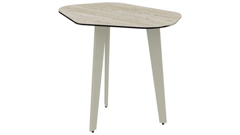 Beistelltisch Interliving aus Keramik in Beige Interliving Couchtisch Serie 6231 - Beistelltisch travertinfarbene Keramik & schwarzer Stahl - 55 x 50 cm