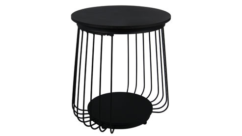 Beistelltisch Mirrors and more aus Metall in Schwarz Beistelltisch Grania schwarzes Metall - Durchmesser ca. 35 cm