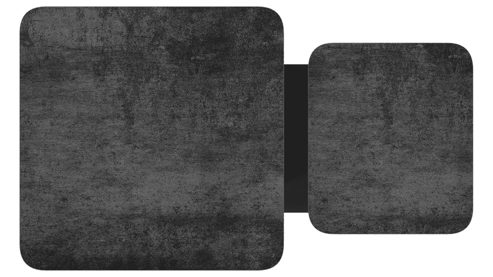 Couchtisch Interliving aus Keramik in Dunkelgrau Interliving Couchtisch Serie 6232 titanfarbene Keramik & schwarzer Stahl - 80-137 x 80 cm