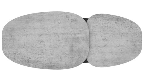 Couchtisch Interliving aus Keramik in Grau Interliving Couchtisch Serie 6233 silberfarbene Keramik & schwarzer Stahl - 90-149 x 60 cm