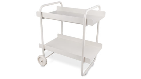 Servierwagen Mirrors and more aus Metall in Weiß Servierwagen Miriam kaschmirfarbenes Metall -  ca. 46 x 59 cm