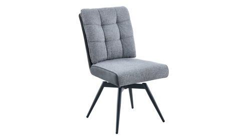 Vierfußstuhl Hela aus Metall in Dunkelgrau Polsterstuhl Tomar S Dunkelgrau 60-46 & schwarzes Metall - drehbar