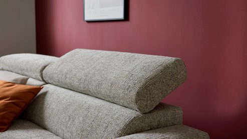 Ecksofa Interliving aus Stoff in Grau Interliving Sofa Serie 4420 - Ecksofa mit Holzfüßen grausilberner Bezug LRS 19 – Stellfläche ca. 178 x 256 cm