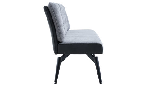 Polsterbank Hela aus Metall in Dunkelgrau Polsterbank Tomar B Dunkelgrau 60-46 & schwarzes Metall - Breite ca. 180 cm