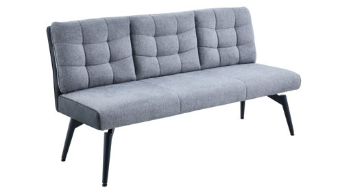 Polsterbank Hela aus Metall in Dunkelgrau Polsterbank Tomar B Dunkelgrau 60-46 & schwarzes Metall - Breite ca. 180 cm