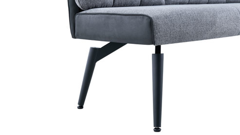 Polsterbank Hela aus Metall in Dunkelgrau Polsterbank Tomar B Dunkelgrau 60-46 & schwarzes Metall - Breite ca. 180 cm