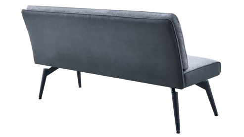 Polsterbank Hela aus Metall in Dunkelgrau Polsterbank Tomar B Dunkelgrau 60-46 & schwarzes Metall - Breite ca. 180 cm