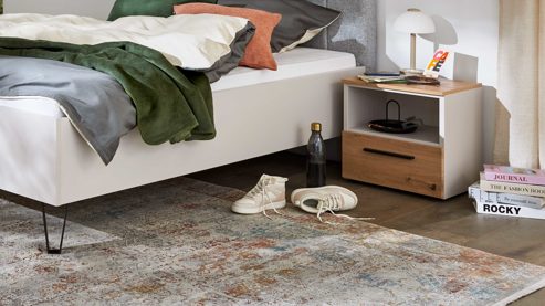 Nachtkommode Interliving aus Holz in Holzfarben Interliving Jugendzimmer Serie 1702 - Nachtkommode Artisan Eiche & Sandgrau - eine Schublade, ein Fach, Breite ca. 46 cm