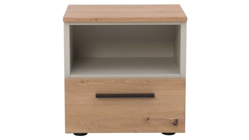 Nachtkommode Interliving aus Holz in Holzfarben Interliving Jugendzimmer Serie 1702 - Nachtkommode Artisan Eiche & Sandgrau - eine Schublade, ein Fach, Breite ca. 46 cm