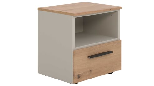 Nachtkommode Interliving aus Holz in Holzfarben Interliving Jugendzimmer Serie 1702 - Nachtkommode Artisan Eiche & Sandgrau - eine Schublade, ein Fach, Breite ca. 46 cm