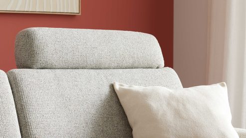 Kopfstütze Interliving aus Stoff in Hellgrau Interliving Sofa Serie 4066 – Kopfstütze granitfarbener Webstoff Lian - ca. 71 x 18 cm