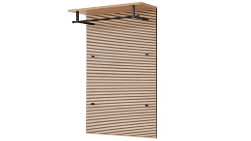 Garderoben-Set Interliving aus Holz in Hellgrau Interliving Garderobe Serie 6015 - Garderoben-Set Steingrau & Eiche - sechsteilig