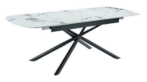 Auszugtisch Hela aus Stein in Weiß Auszugtisch Sintra T Weiß & Schwarz - ca. 180 - 220 x 90 cm