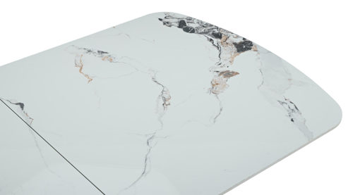 Auszugtisch Hela aus Stein in Weiß Auszugtisch Sintra T Weiß & Schwarz - ca. 180 - 220 x 90 cm