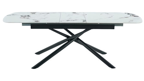 Auszugtisch Hela aus Stein in Weiß Auszugtisch Sintra T Weiß & Schwarz - ca. 180 - 220 x 90 cm