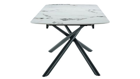 Auszugtisch Hela aus Stein in Weiß Auszugtisch Sintra T Weiß & Schwarz - ca. 180 - 220 x 90 cm