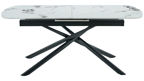 Auszugtisch Hela aus Stein in Weiß Auszugtisch Sintra T Weiß & Schwarz - ca. 180 - 220 x 90 cm