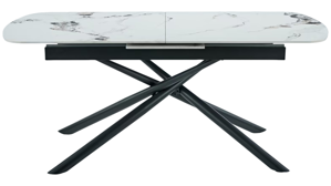 Auszugtisch Hela aus Stein in Weiß Auszugtisch Sintra T Weiß & Schwarz - ca. 180 - 220 x 90 cm