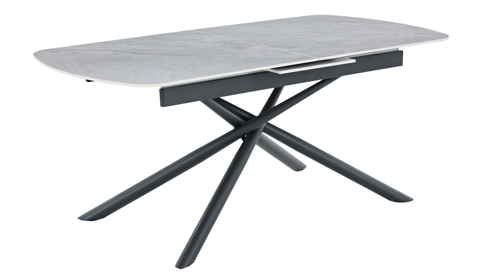 Auszugtisch Hela aus Stein in Grau Auszugtisch Sintra T Grau & Schwarz - ca. 180 - 220 x 90 cm