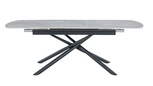 Auszugtisch Hela aus Stein in Grau Auszugtisch Sintra T Grau & Schwarz - ca. 180 - 220 x 90 cm