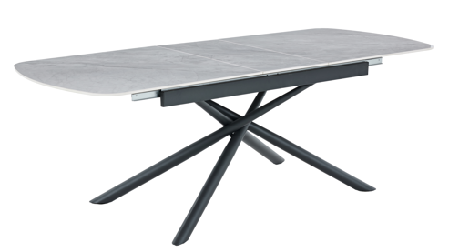 Auszugtisch Hela aus Stein in Grau Auszugtisch Sintra T Grau & Schwarz - ca. 180 - 220 x 90 cm