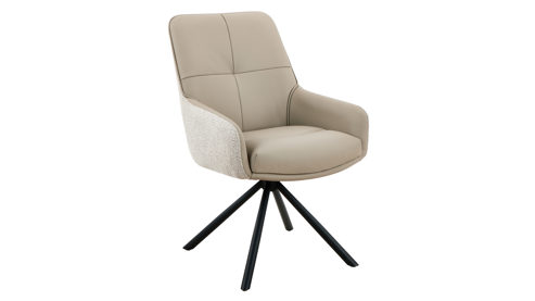 Polsterstuhl Hela aus Stoff in Beige Polsterstuhl Faro S Cappuccino & Beige 34-31 - drehbar