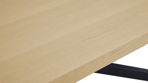 Auszugtisch Hela aus Holz in Holzfarben Esstisch Tavira T Eiche hell & schwarzes Metall - ca. 200 - 300 x 100 cm