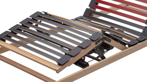 Lattenrost Interliving aus Holz in Holzfarben Interliving Lattenrost Serie 1952 mit drei Motoren dreifach motorisch mit Funk-Fernbedienung – Liegefläche ca. 90 x 200 cm