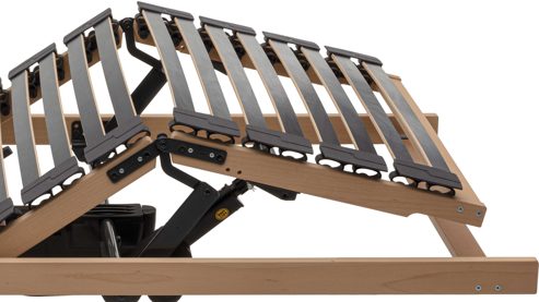 Lattenrost Interliving aus Holz in Holzfarben Interliving Lattenrost Serie 1952 mit drei Motoren dreifach motorisch mit Funk-Fernbedienung – Liegefläche ca. 90 x 200 cm