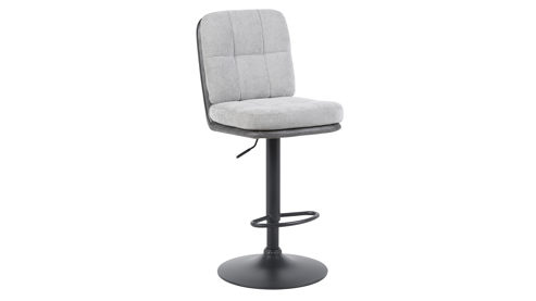 Barhocker Hela aus Stoff in Grau Barhocker Vila H Grau 52 & Anthrazit 46, schwarzes Metall - drehbar