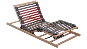 Lattenrost Interliving aus Holz in Holzfarben Interliving Lattenrost Serie 1952 - flacher Smartrahmen zweifach motorisch mit Handschalter – Liegefläche ca. 140 x 200 cm