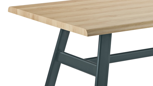 Esstisch Hela aus Holz in Holzfarben Esstisch Viseo I T Eiche hell B03-03 & schwarzes Metall - ca. 180 x 100 cm