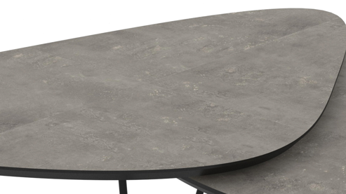 Couchtisch Hela aus Holz in Dunkelgrau Couchtisch-Set Pisa CT dunkle Betonoptik & schwarzes Metall - zweiteilig