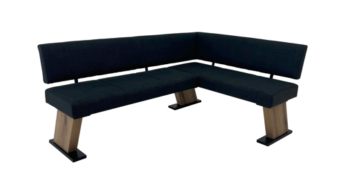 Eckbank Hela aus Holz in Anthrazit Polstereckbank Lyon LEB Anthrazit & Artisan Eiche - Stellfläche ca. 203 x 148 cm