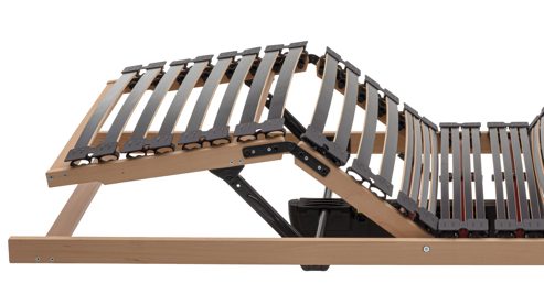 Lattenrost Interliving aus Holz in Holzfarben Interliving Lattenrost Serie 1953 mit zwei Motoren zweifach motorisch mit Handschalter – Liegefläche ca. 90 x 200 cm