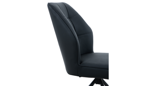 Vierfußstuhl Hela aus Leder in Schwarz Polsterstuhl Braga S Schwarz & schwarzes Metall - drehbar