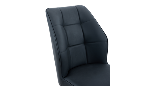 Vierfußstuhl Hela aus Leder in Schwarz Polsterstuhl Braga S Schwarz & schwarzes Metall - drehbar