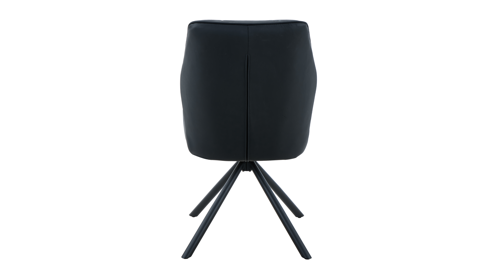 Vierfußstuhl Hela aus Leder in Schwarz Polsterstuhl Braga S Schwarz & schwarzes Metall - drehbar