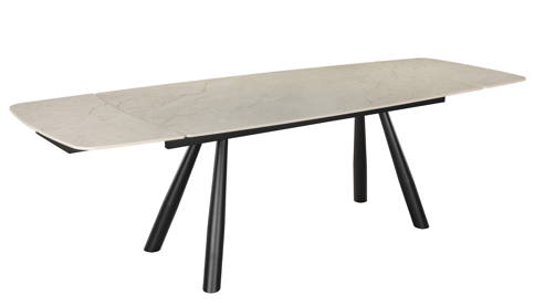 Auszugtisch Hela aus Stein in Beige Auszugtisch Horta T Creme & Schwarz - ca. 180 - 260 x 90 cm