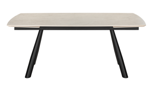 Auszugtisch Hela aus Stein in Beige Auszugtisch Horta T Creme & Schwarz - ca. 180 - 260 x 90 cm