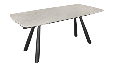 Auszugtisch Hela aus Stein in Beige Auszugtisch Horta T Creme & Schwarz - ca. 180 - 260 x 90 cm