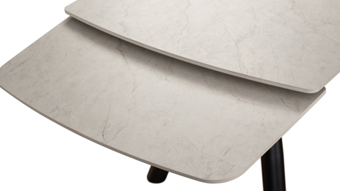 Auszugtisch Hela aus Stein in Beige Auszugtisch Horta T Creme & Schwarz - ca. 180 - 260 x 90 cm