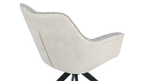 Polsterstuhl Hela aus Stoff in Hellgrau Polsterstuhl Mura S Hellgrau & Vintage Creme 52-B06 - drehbar