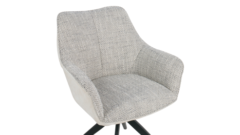 Polsterstuhl Hela aus Stoff in Hellgrau Polsterstuhl Mura S Hellgrau & Vintage Creme 52-B06 - drehbar