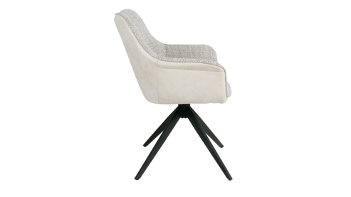 Polsterstuhl Hela aus Stoff in Hellgrau Polsterstuhl Mura S Hellgrau & Vintage Creme 52-B06 - drehbar