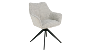 Polsterstuhl Hela aus Stoff in Hellgrau Polsterstuhl Mura S Hellgrau & Vintage Creme 52-B06 - drehbar