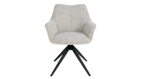 Polsterstuhl Hela aus Stoff in Hellgrau Polsterstuhl Mura S Hellgrau & Vintage Creme 52-B06 - drehbar