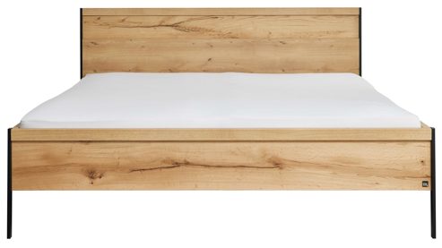 Komplettzimmer Interliving aus Holz in Hellgrau Interliving Schlafzimmer Serie 1034 – Schlafzimmermöbel-Set champagnerfarbenes Glas & Kernholz - Liegefläche ca. 180 x 200 cm